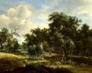 Meindert Hobbema - A Stream by a Wood